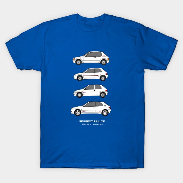 Pug Rallye classic car collection T-Shirt by RJW Autographics